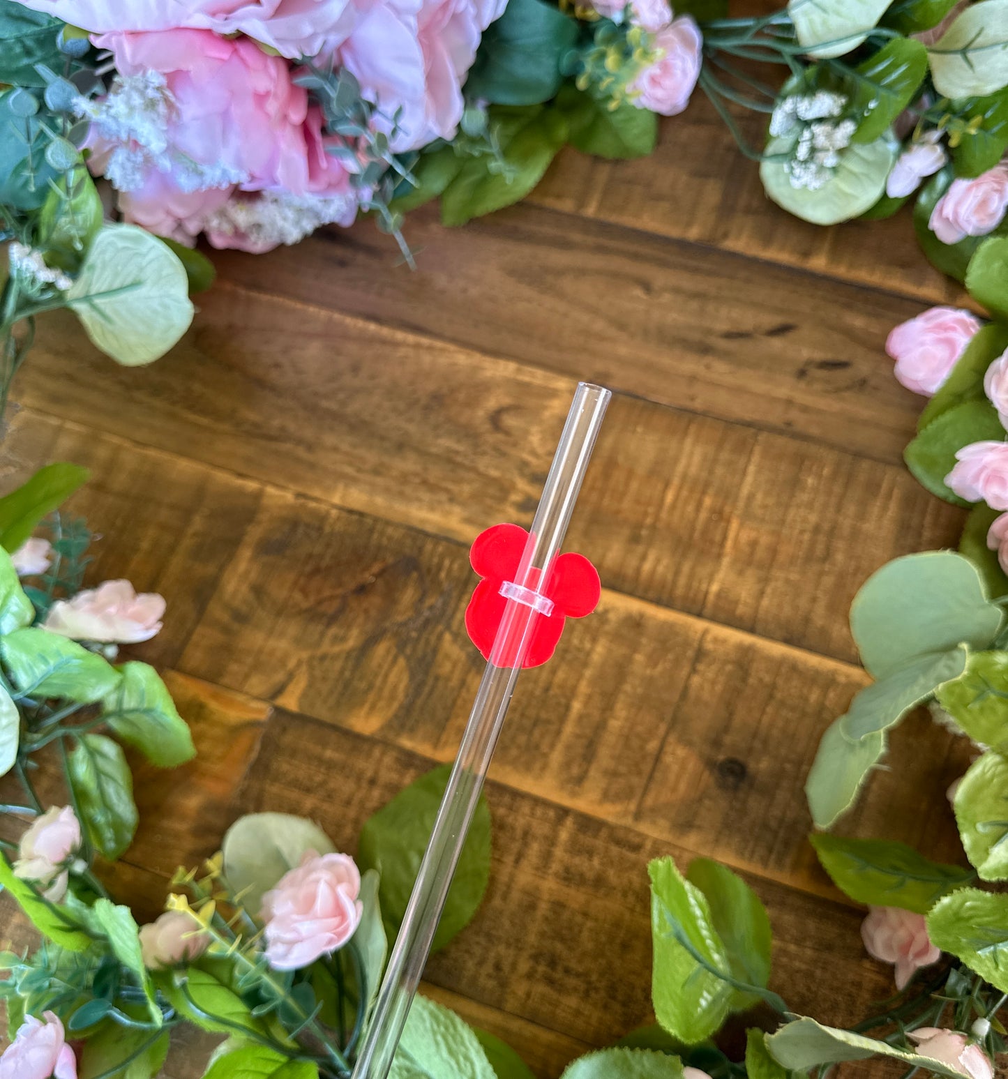 Red Mouse Face Straw Topper