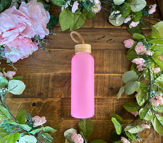Pink Blank Glass Bottle 20 oz Sublimation Ready