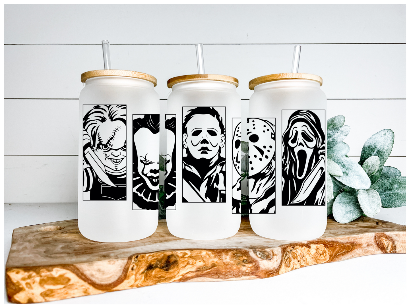 Horror Movie Characters UV DTF Wraps 16 oz Size