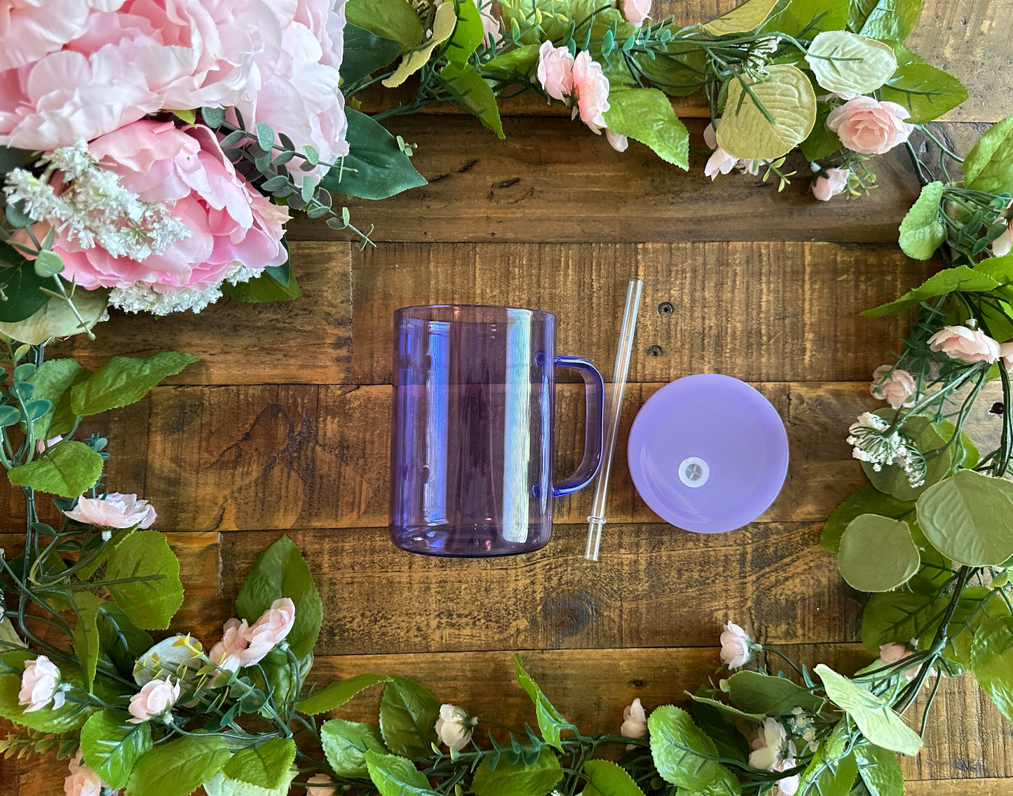 Purple Colored Glass Mug Blank 15oz Glass