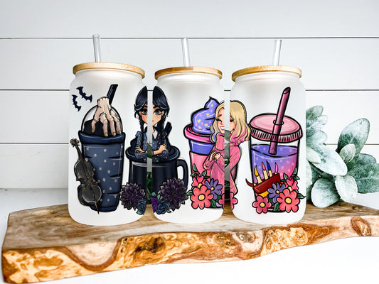 Addams Latte Sublimation Design Ready to Press 16 oz Size