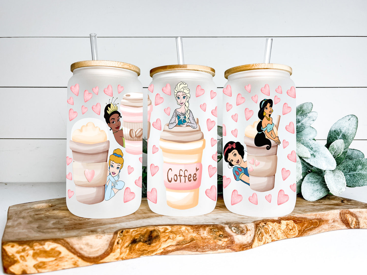 Princess Coffee Sublimation Design Ready to Press 16 oz Size