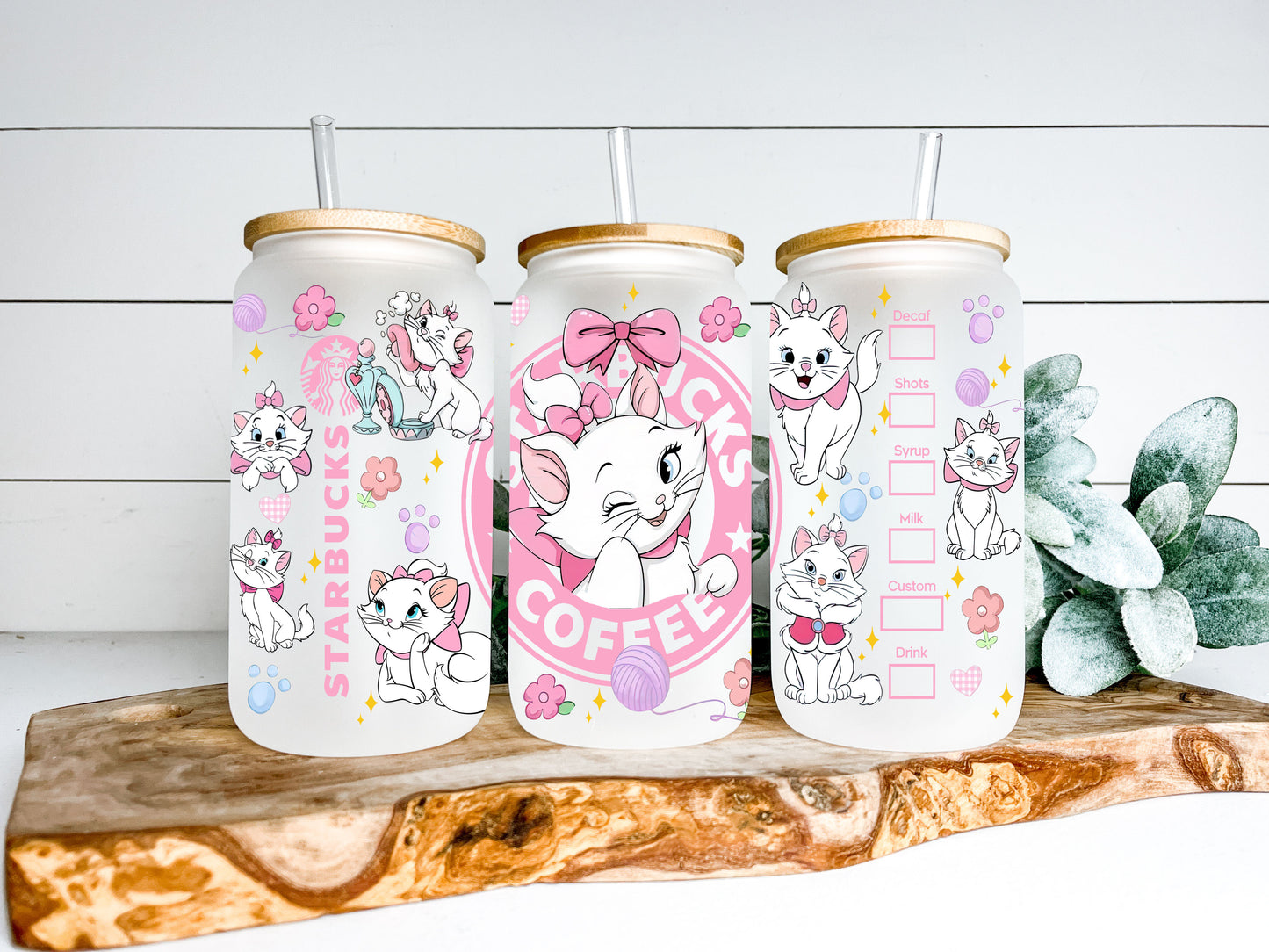 Cat Coffee Cup Sublimation Design Ready to Press 16 oz Size