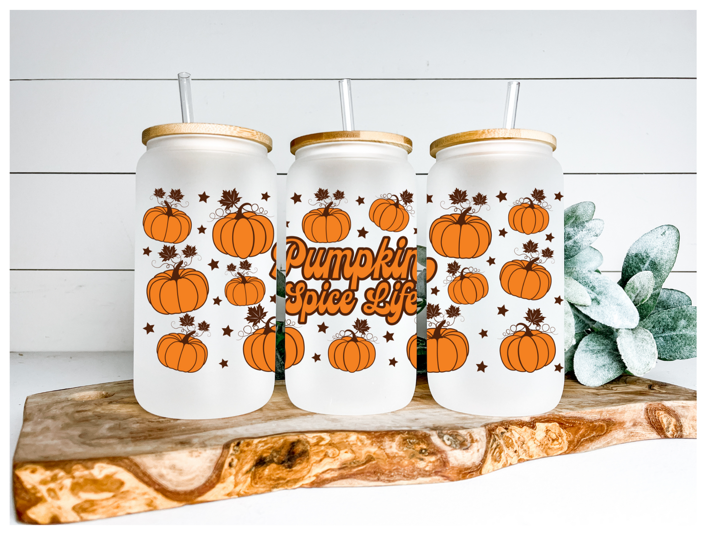 Pumpkin Spice Life UV DTF Wraps 16 oz Size