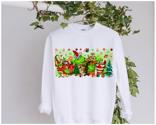 DTF Grinch Latte Clothing Designs