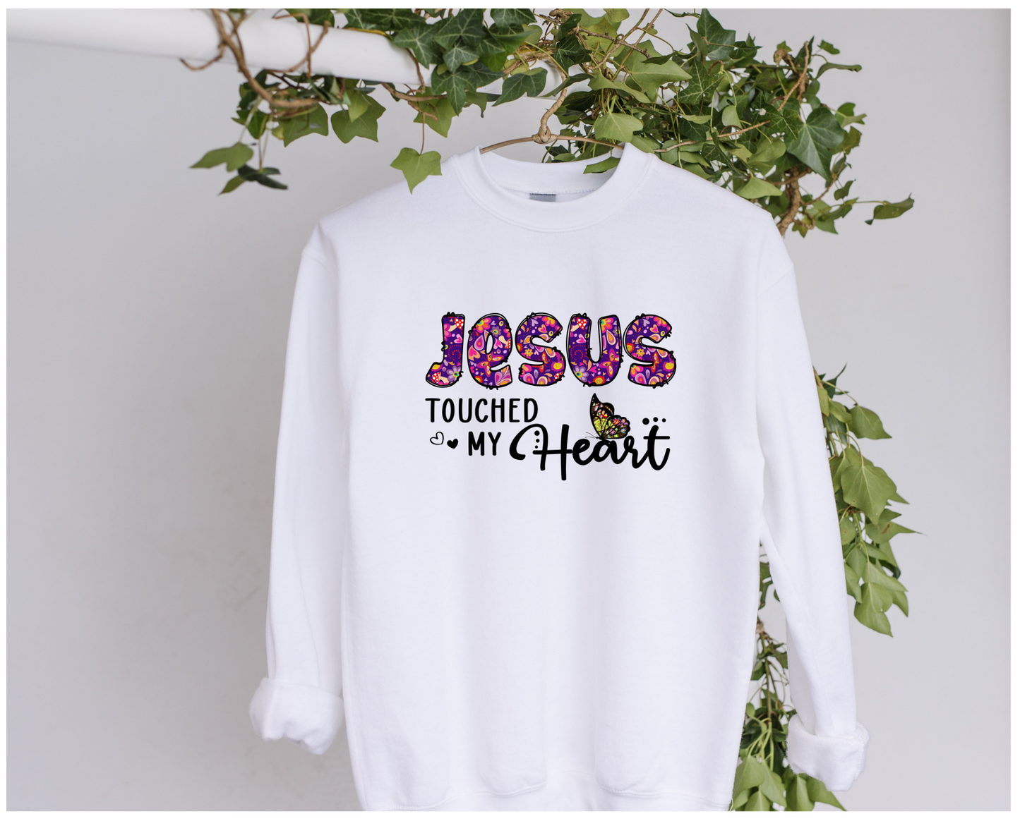 DTF Jesus Touched My Heart Clothing Designs