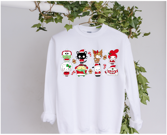 Crewneck Christmas Outfits with Background Art Design