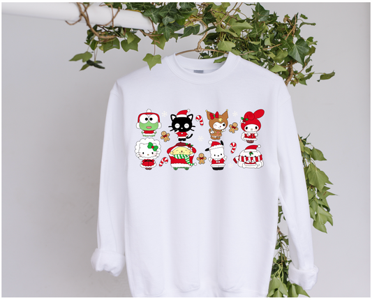 DTF Christmas Outfits with Background Art Clothing Designs