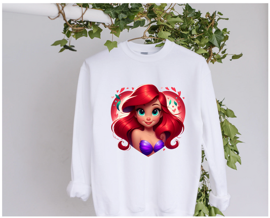 DTF Mermaid in Heart Clothing Designs