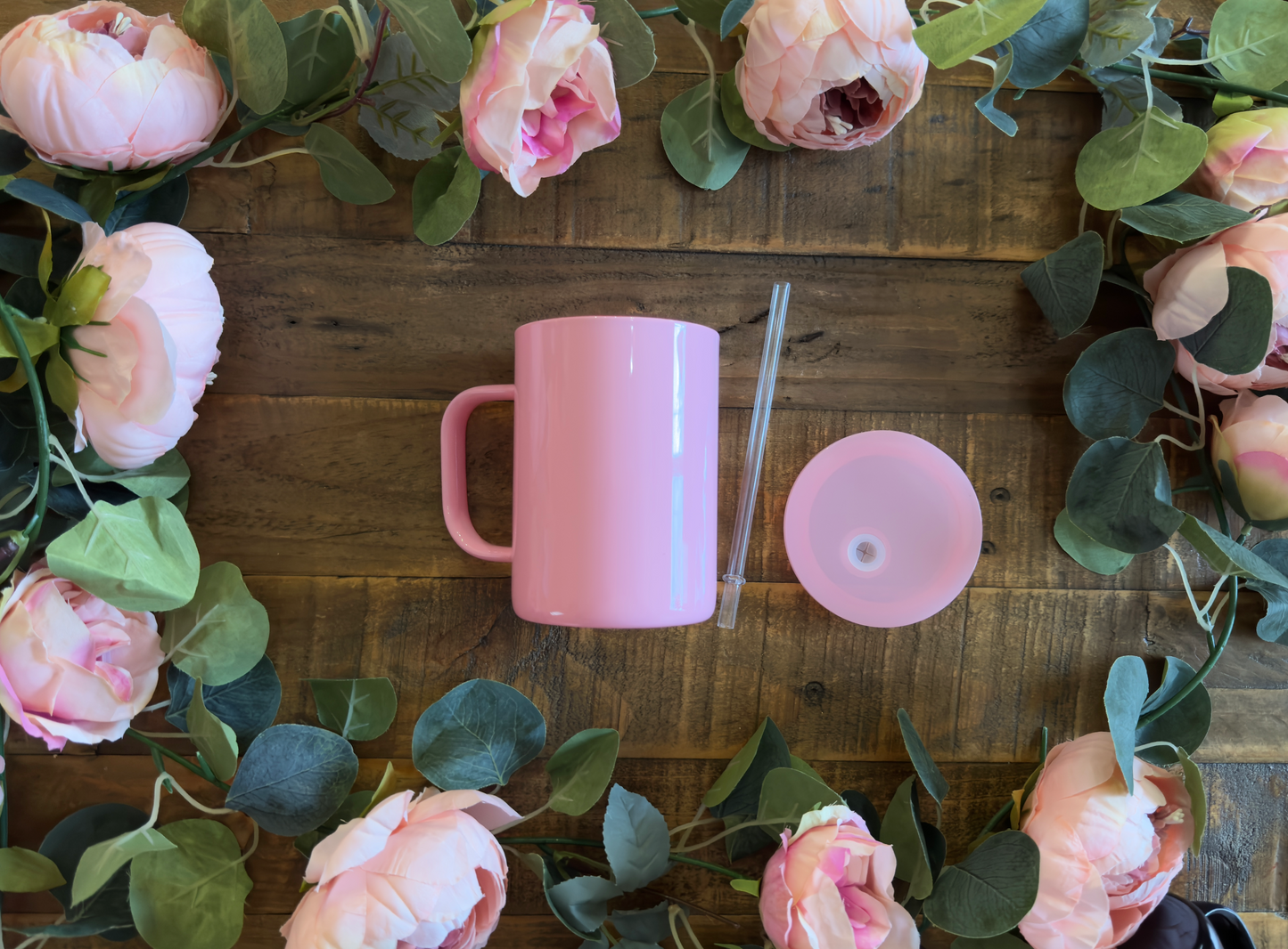 Pastel Light Pink Colored Glass Mug Blank 15oz Glass