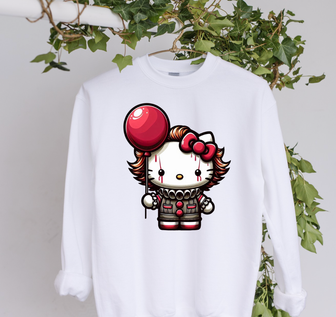 DTF Clown Kitty Horror Clothing Design