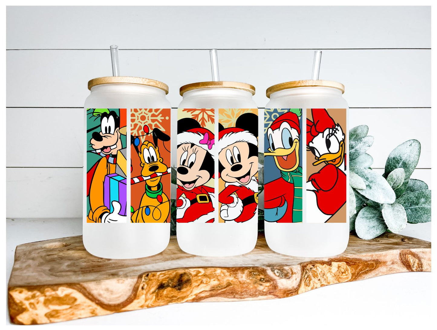 Mickey Mouse Christmas Design UV DTF Wraps 16 oz Size