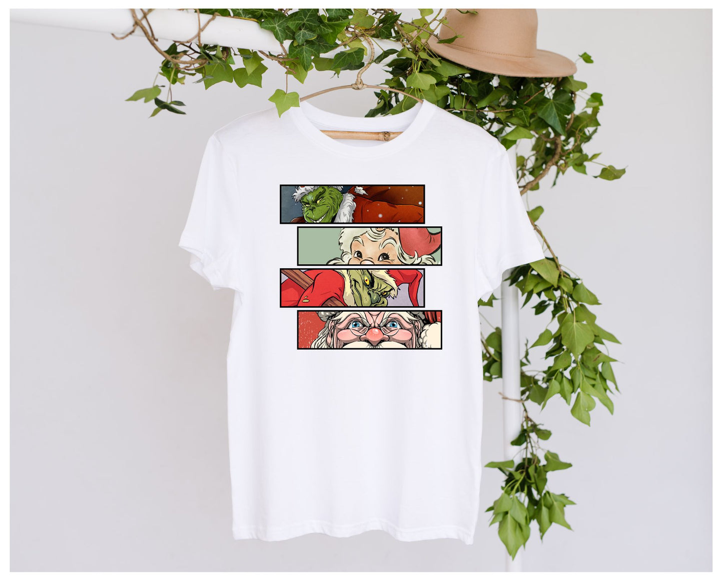 DTF Grinch Santa Design Clothing Designs