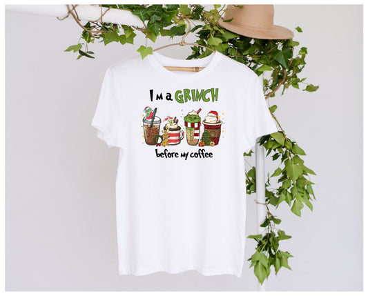 DTF Im A Grinch Before Coffee Clothing Designs