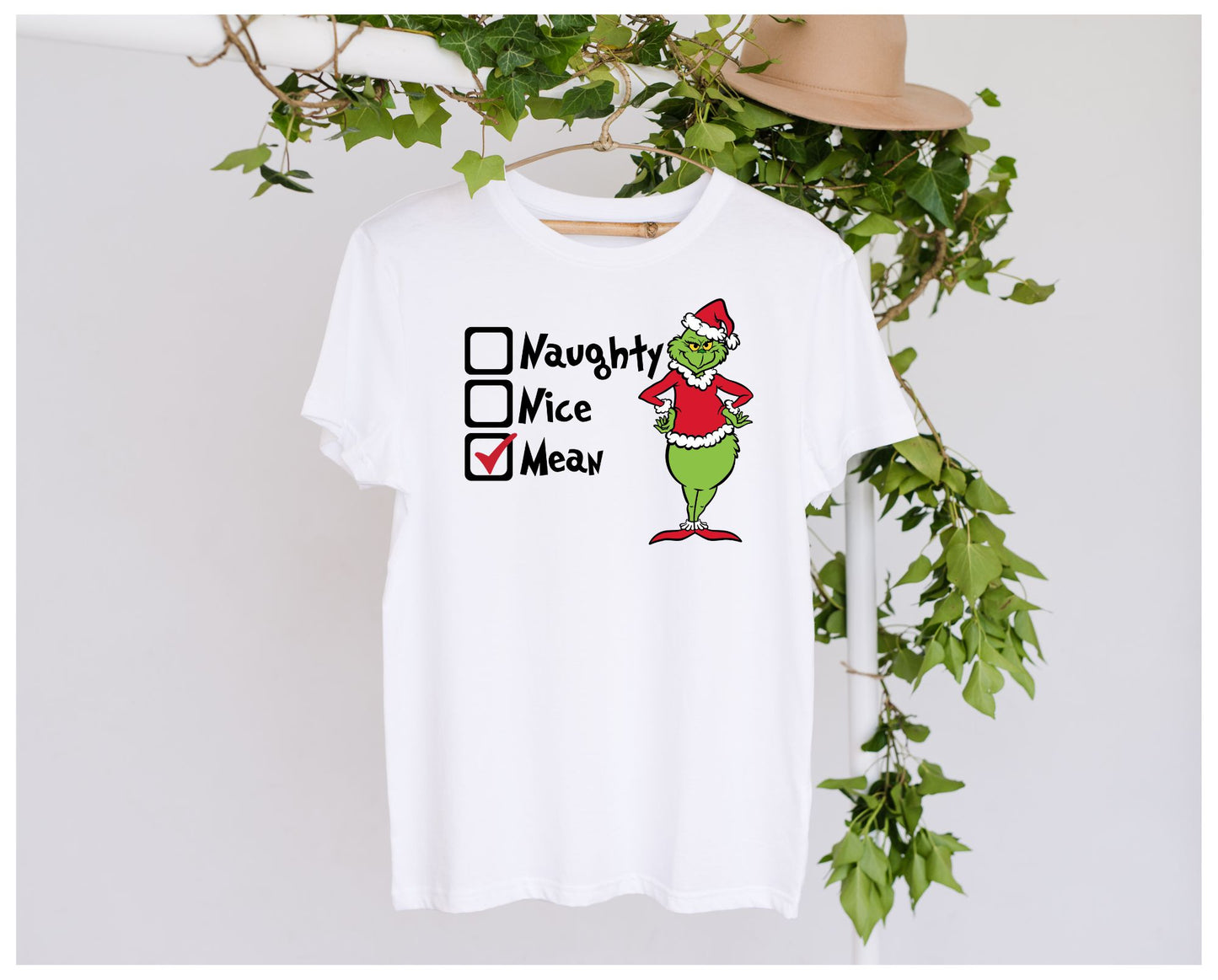 DTF Grinch Naughty Nice Mean Clothing Designs