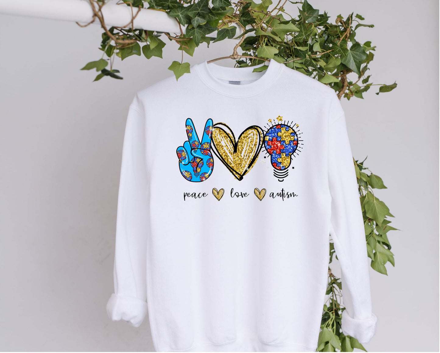 DTF Peace Love Autism Clothing Designs