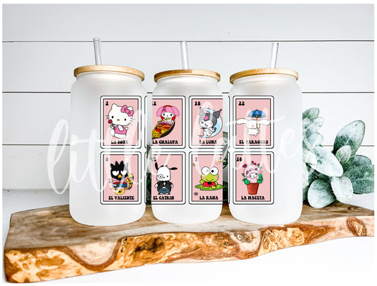 Kitty Loteria Sublimation Design Ready to Press 16 oz Size