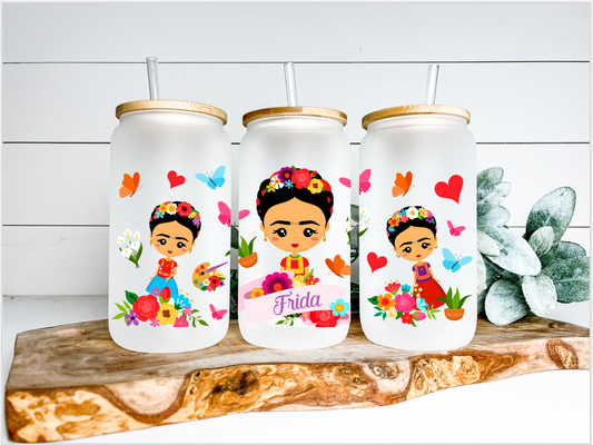 Frida Sublimation Design Ready to Press 16 oz Size