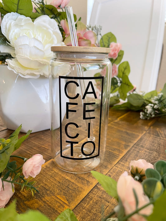 Black Cafecito Glass Can