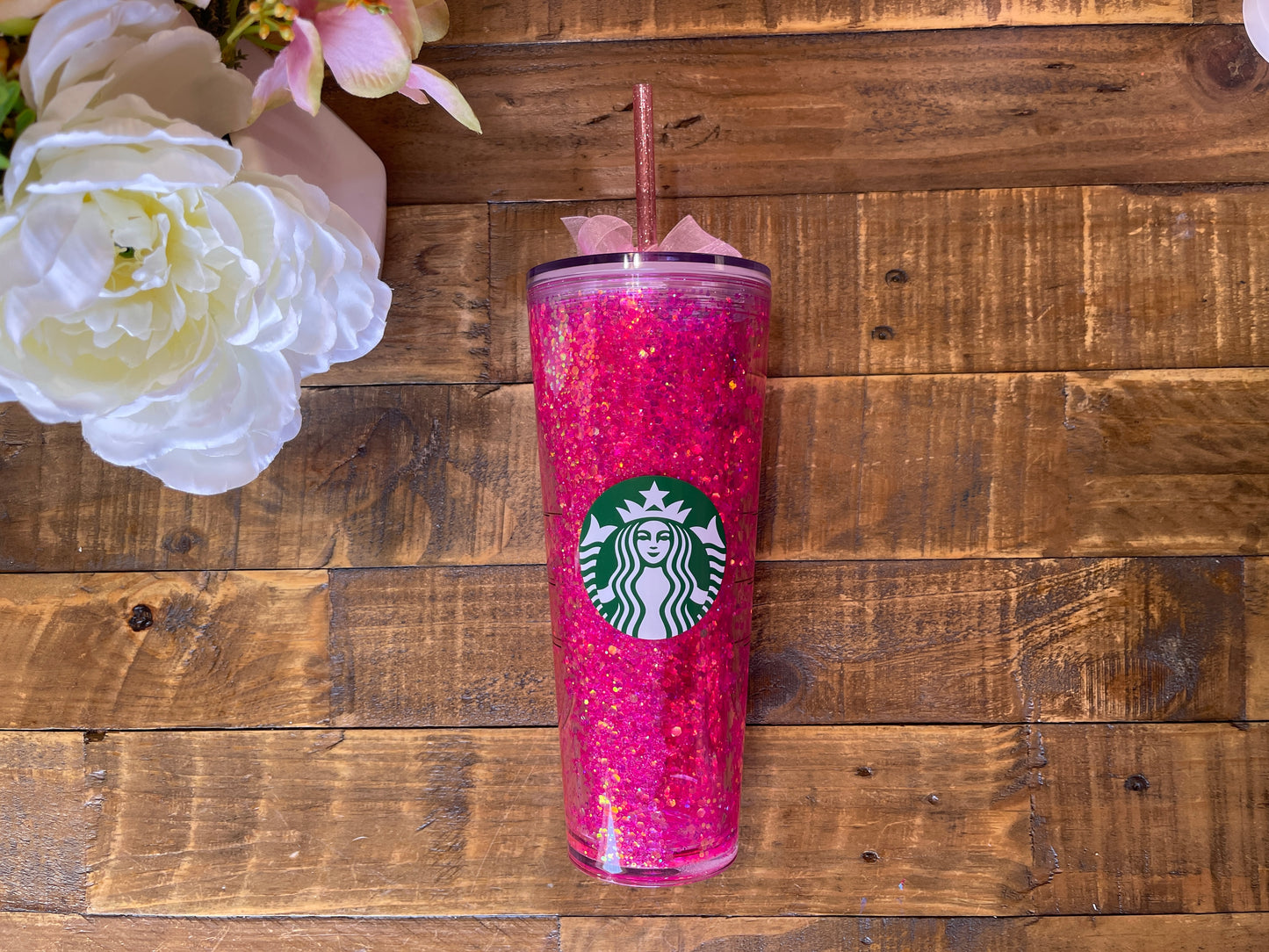 Hot Pink Snow Globe Tumbler Little Lattes