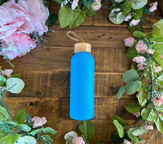 Blue Blank Glass Bottle 20 oz Sublimation Ready