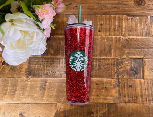 Red Snow Globe Tumbler Little Lattes