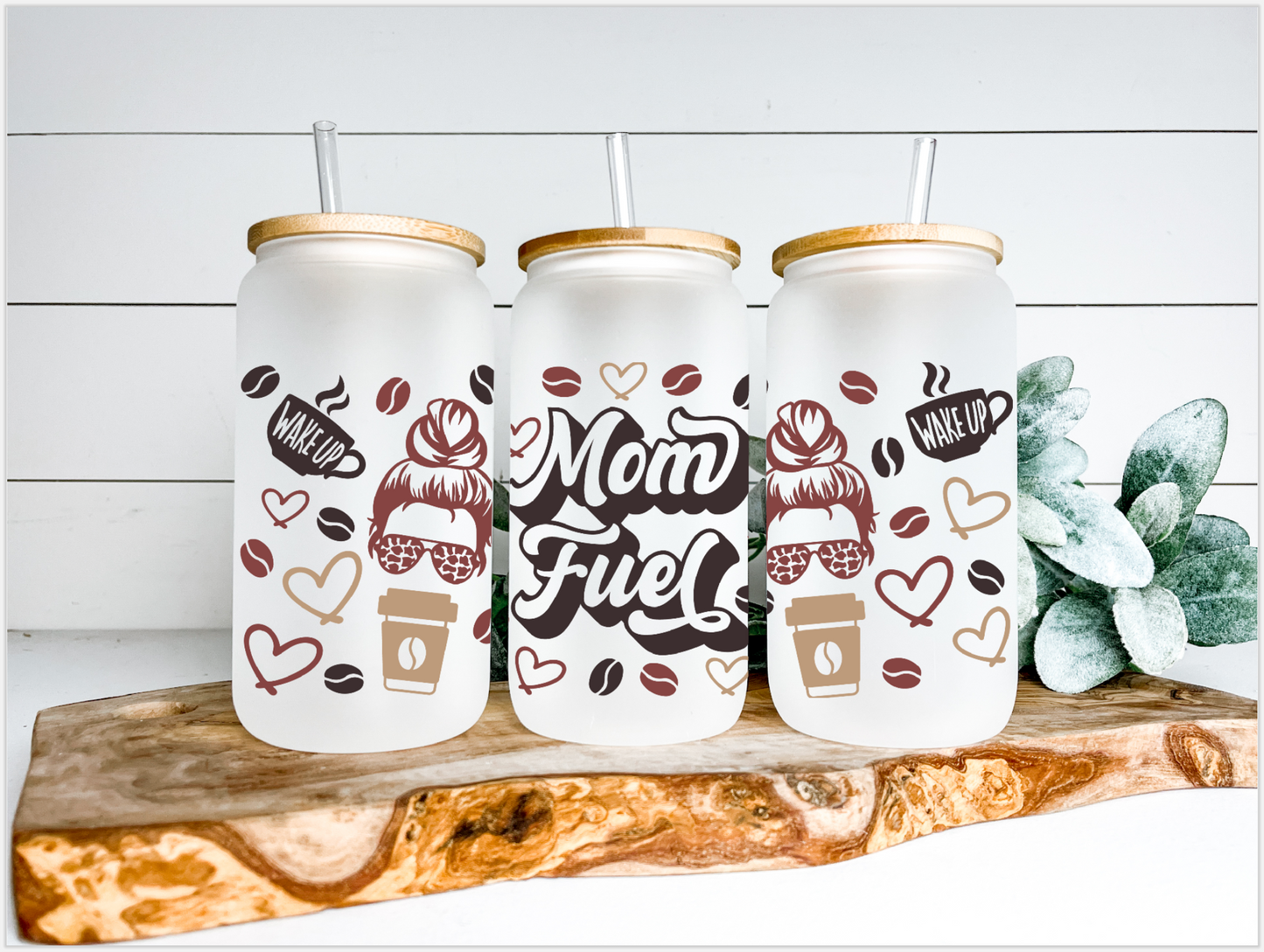 Mom Fuel Sublimation Design Ready to Press 16 oz Size