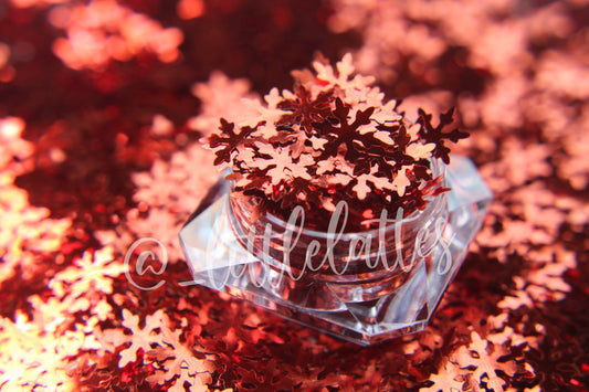 Red Snow Flake Glitter