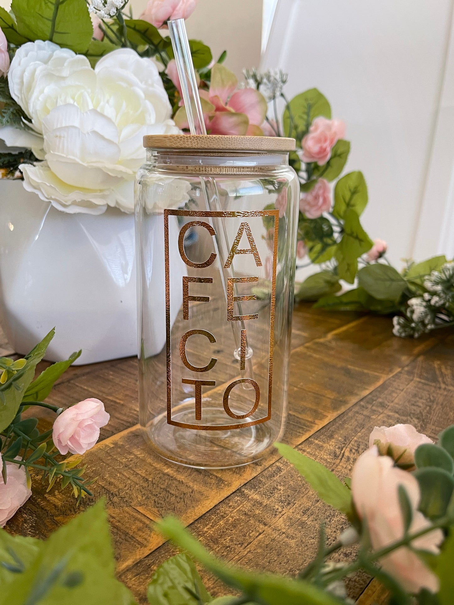 Copper Cafecito Glass Can