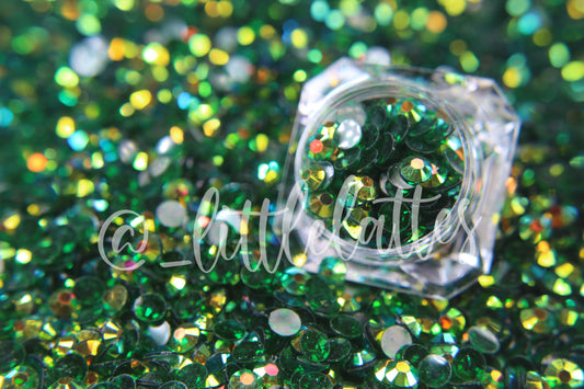 Transparent Emerald Green AB Rhinestones